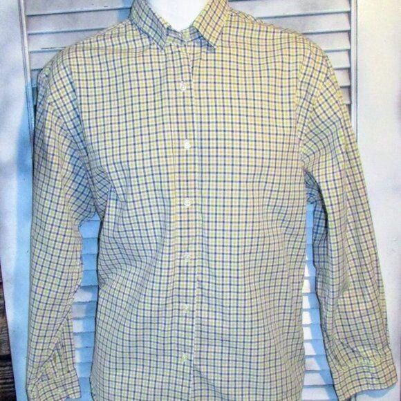 Brooks Brothers Sz 14 Blue and Green Plaid Button Down - Picture 2 of 11